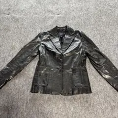 Old GAP 黒 レザージャケット 牛革 テーラードジャケット サイズ4のサムネイル