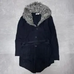 00's vintage ニットコート ガーディガン モノトーン ネイビー 古着