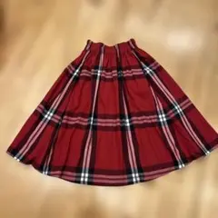 BURBERRY BLUE LABEL プリーツ チェック スカート 36赤 - メルカリ