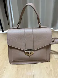 ハンドバッグ ショルダーバッグ 2way ゴールド金具 ベージュ