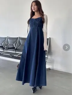 dazzlin フロントホックデニムジャンスカ M インディゴ