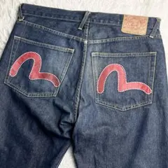 EVISU エヴィス 赤カモメペイント 刺繍 デニムパンツ W34 セルビッジのサムネイル