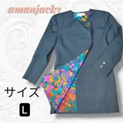 amanjacky ダークグレー テーラードジャケット L 春秋 通勤