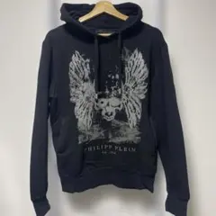 美品 大きいサイズ フィリッププレイン ジップアップ パーカー ブラック XXL 150401-09-b.jpg