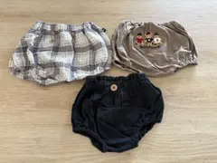 ベビー ブルマ 3点セット チェック テディベア