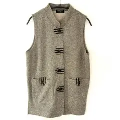 ベスト ジレ Mサイズ 茶系 ストライプアクセント 美品