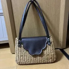 未使用級 黒 vintage coach old straw bag かごバッグ 黒 vintage coach old straw bag かごバッグ - メルカリ