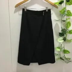 TONAL ラップ風 タイトスカート 黒 34 ストレッチ 膝丈 上品 ＸＳのサムネイル