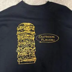 KAVU GILDAN. ハンバーガープリント　黒スウェット　アメカジ