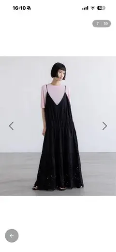 LOWRYSFARM カットワークレースキャミドレス ワンピース 黒 - メルカリ