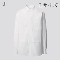 UNIQLOプラスJ スーピマコットンオーバーサイズシャツ長袖　ホワイト白　L