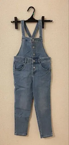 GU キッズ ライトブルー デニムオーバーオール 120cm