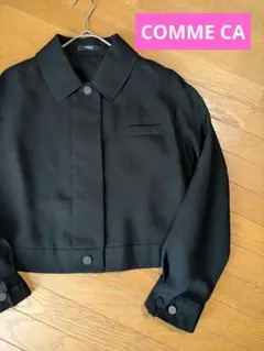 COMME CA コムサ ショート ブルゾン ジャケット 黒 透け感 長袖 手洗のサムネイル