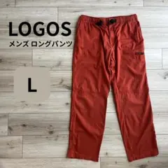 LOGOS ロゴス メンズ ロングパンツ L ウエストゴム 朱色 オレンジ