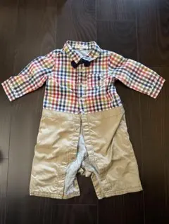 ships チェック柄ロンパース 70㎝