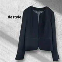 未使用✨ディスタイル ノーカラー ジャケット ブラックフォーマル 38 冠婚葬祭