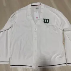 【未使用品】Wilson ウィルソン　カーディガン　XL ホワイト　ロゴ刺繍のサムネイル