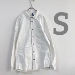 H&M エイチアンドエム　長袖シャツ　カジュアル　ホワイト系　メンズS