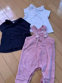 ベビー服 3点セット 黒 白 ピンク