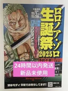【24時間以内発送】ワンピースゾロbragmen チラシ