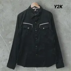 y2k archive gimmick ブラック シャツ お兄系 - メルカリ