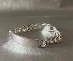 シルバーブレスレット シルバー925 ID プレート 喜平 チェーン w015 