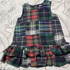 美品♡ラルフローレン♡チェック柄フリル付きワンピース ♡80