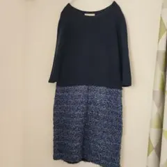 美品　自由区　ツイードワンピース　40 オンワード樫山