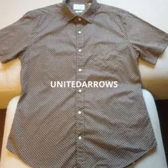 UNITED ARROWS ドット柄 ブラウン半袖シャツのサムネイル