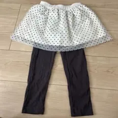 ドット柄スカートとレギンスセット 100