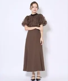 【即日発送/値下不可】ベロアトリミングブラウス×ドレス