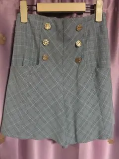 『未使用』チェック柄ミニキュロットスカート