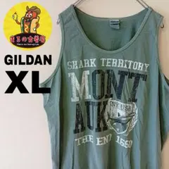 USA古着 GILDAN　タンクトップXL　グリーンのサムネイル