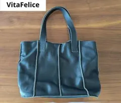 VitaFelice ヴィータフェリーチェ レザートートバッグ　ネイビー