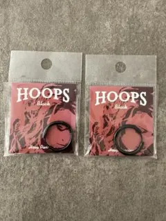 HOOPS フープピアス ブラック 2個セット