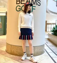 BEAMS GOLF ビームスゴルフ　パープルレーベル　ニットプリーツスカートM