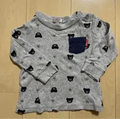 ミキハウス ダブルビー 長袖 ロンT 総柄 くま 80cm