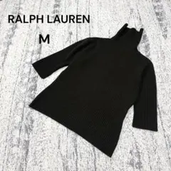 ラルフローレン　タートルネック　半袖ニット　リブニット　ウール　グリーン　M