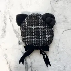 USJ ハローキティ ベレー帽 ツイード 黒