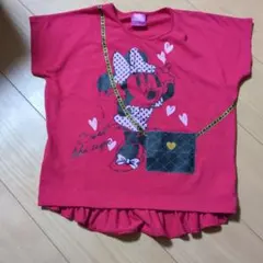 Disney ミニーマウス フリルTシャツ 赤　130