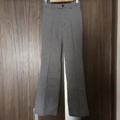 PAGEBOY 白黒チェック フレアパンツ スラックス