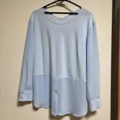 Gabardine K.T ライトブルー Vネック長袖ブラウスサイズ9値下げ