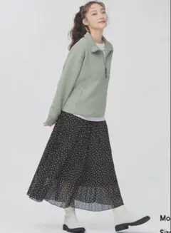 GU 花柄 プリーツスカート ゴムウエスト 春服 夏服