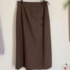 ユニクロ　ロングスカート　ブラウン系