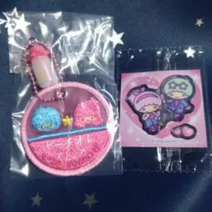 リトルツインスターズ ピーチオレ キーホルダー シールセット