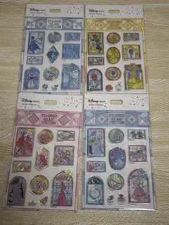 ディズニープリンセス　ステンドグラス　ボンボンドロップシール