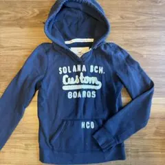 Hollister ネイビー フード付きパーカー M