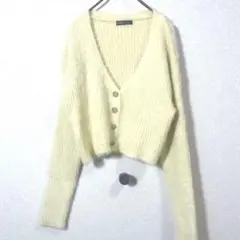 SHEIN シーイン　ショート丈カーディガン　黄　M