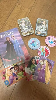 ディズニー　刺繍缶バッジ　ディズニープリンセス　すらいどきゃん