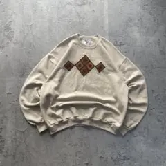 90’s~ ジャージーズ USA古着 葉っぱ柄 刺繍 スウェット トレーナー L